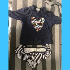 24mo rash guard shirt and swim bottoms